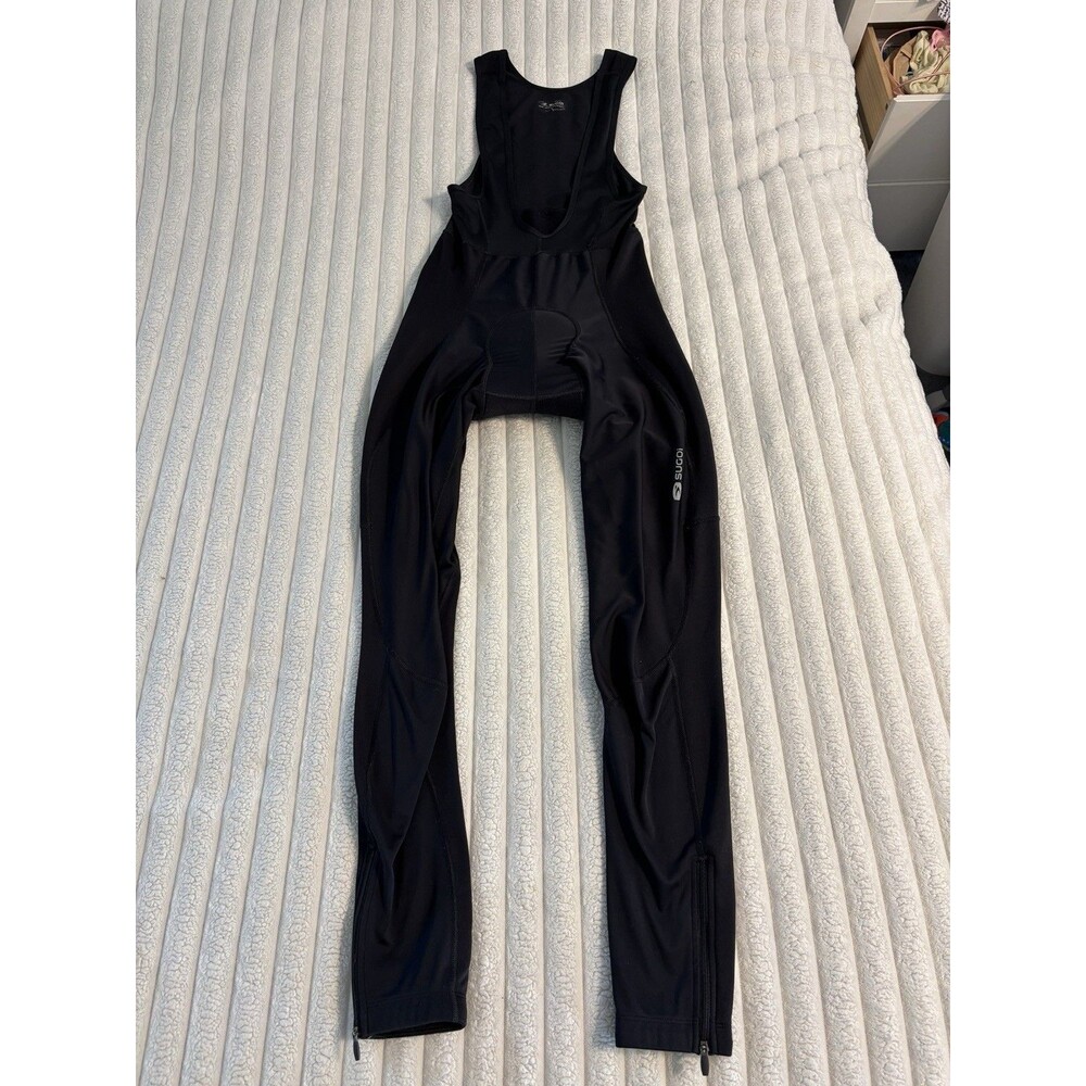 Sugoi Cycling Bib Tights Men’s Large Black Padded Chamois Ankle Zip Bike Pants